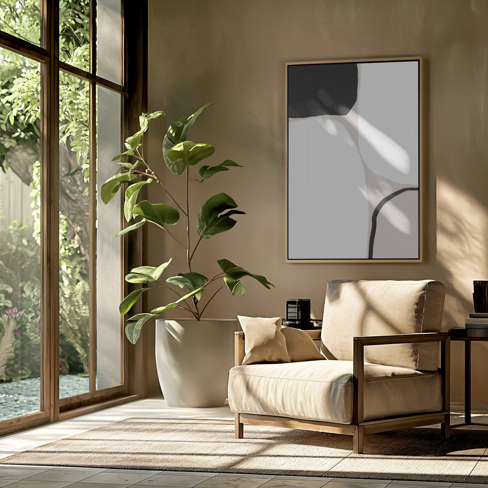 Geometrische Formen in Schwarz und Beige | Poster