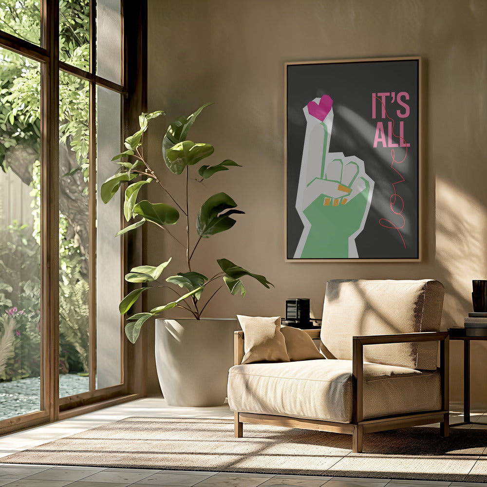 Es ist alles Liebe Hand Grau | Poster