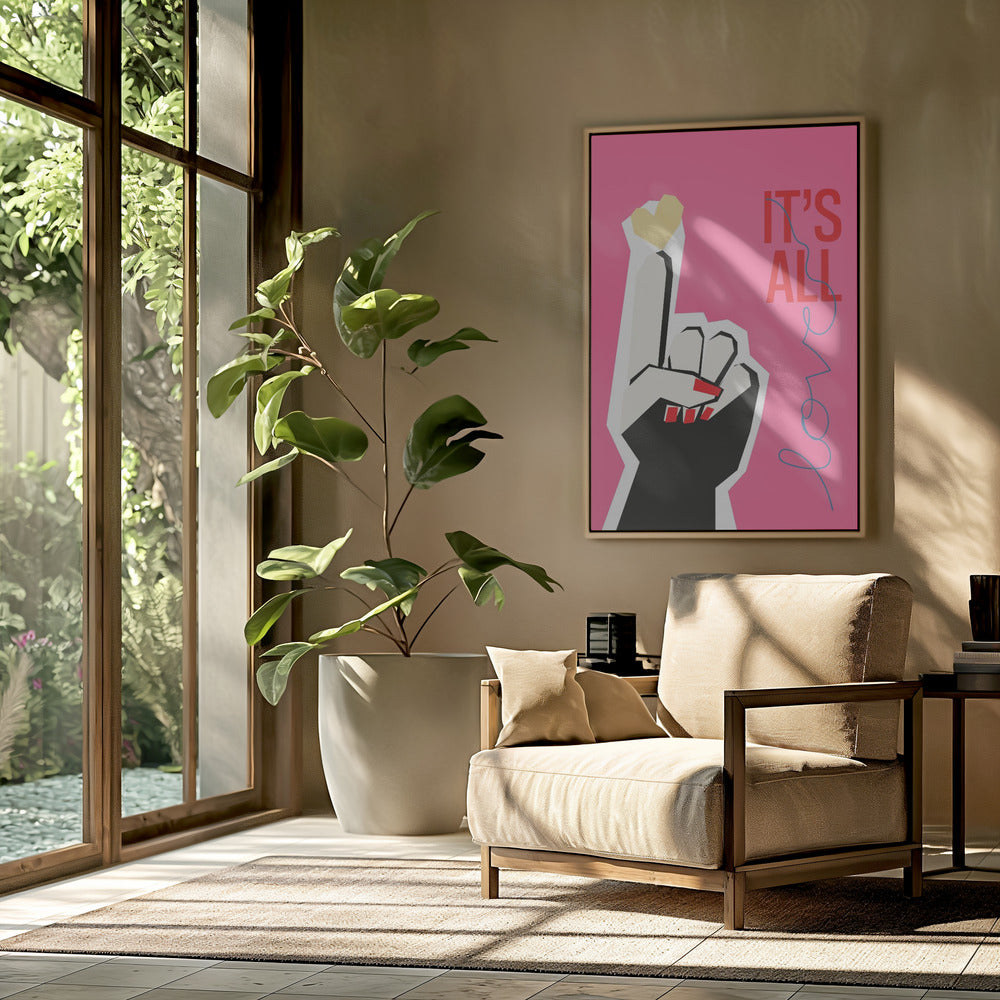 Es ist alles Liebe Hand Pink | Poster