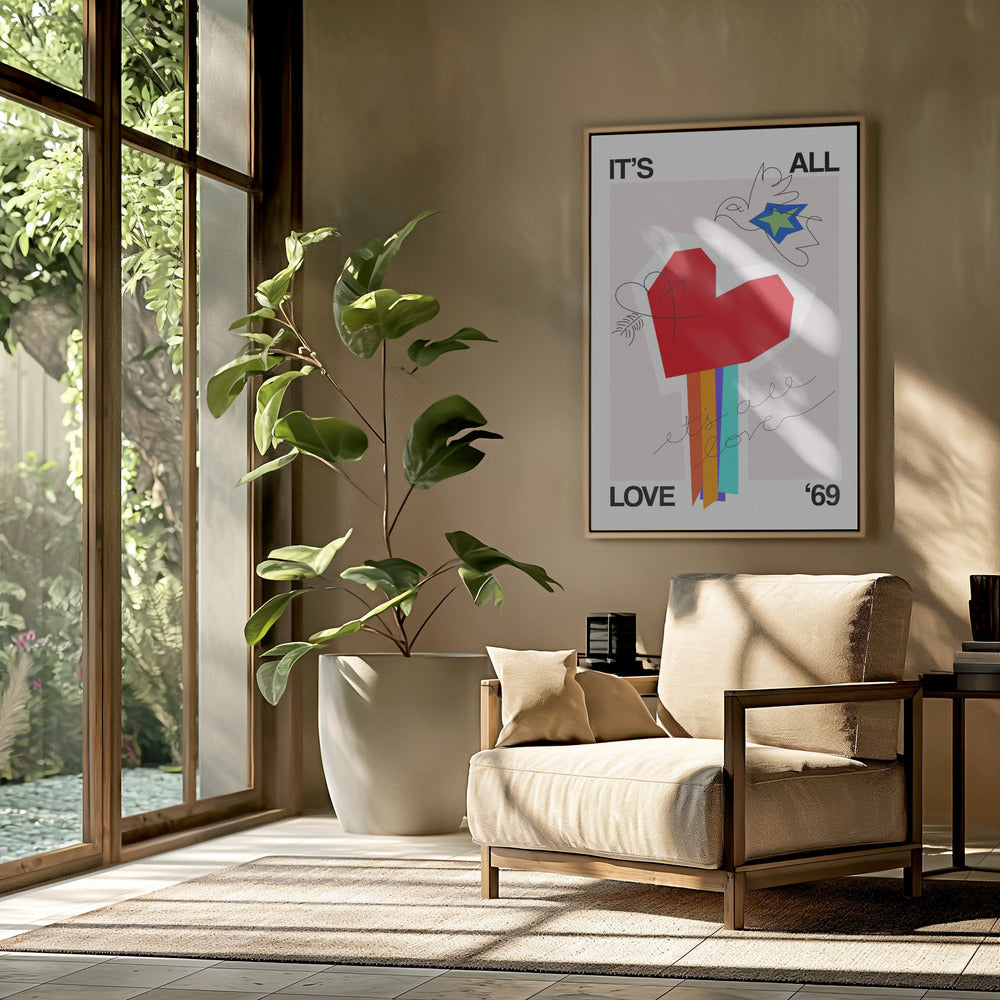 It's All Love '69 Herz Greige | Poster