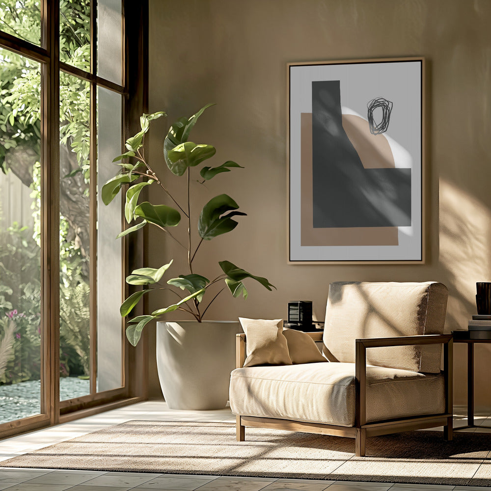 Geometrische Formen in Schwarz und Braun | Poster