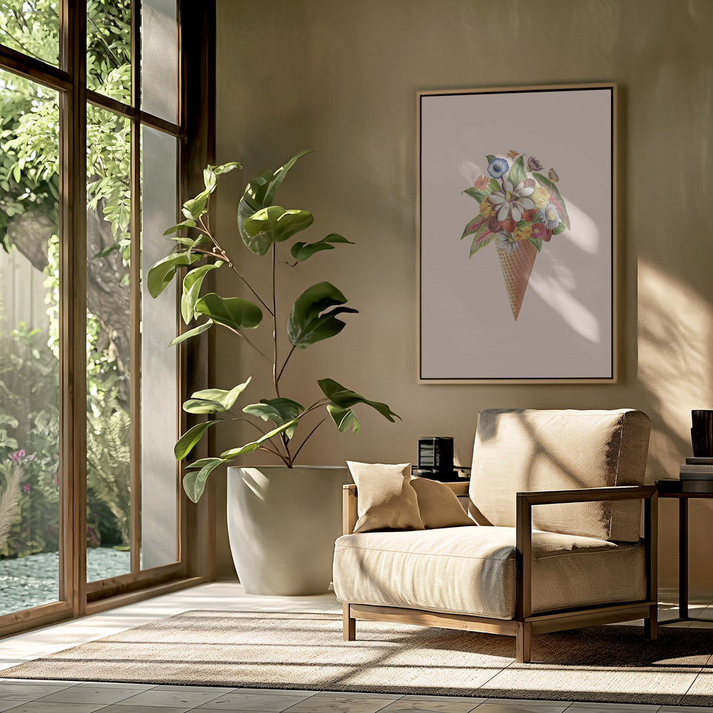 Botanisches rosa Eis | Poster