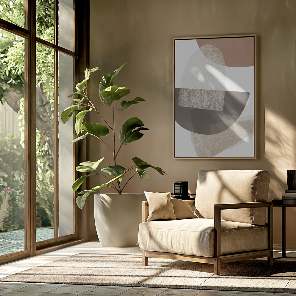 Erdfarbene geometrische Kunst | Poster