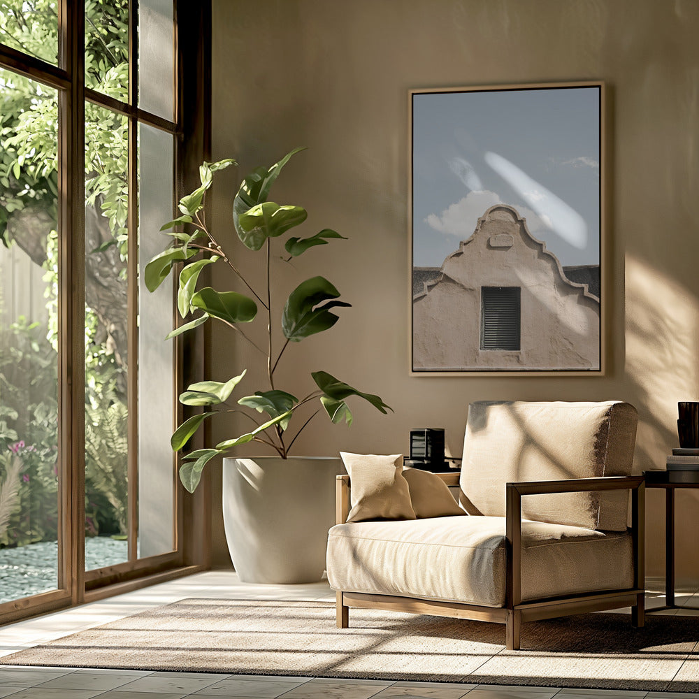 Vintage-Giebel mit Bogenfenster | Poster