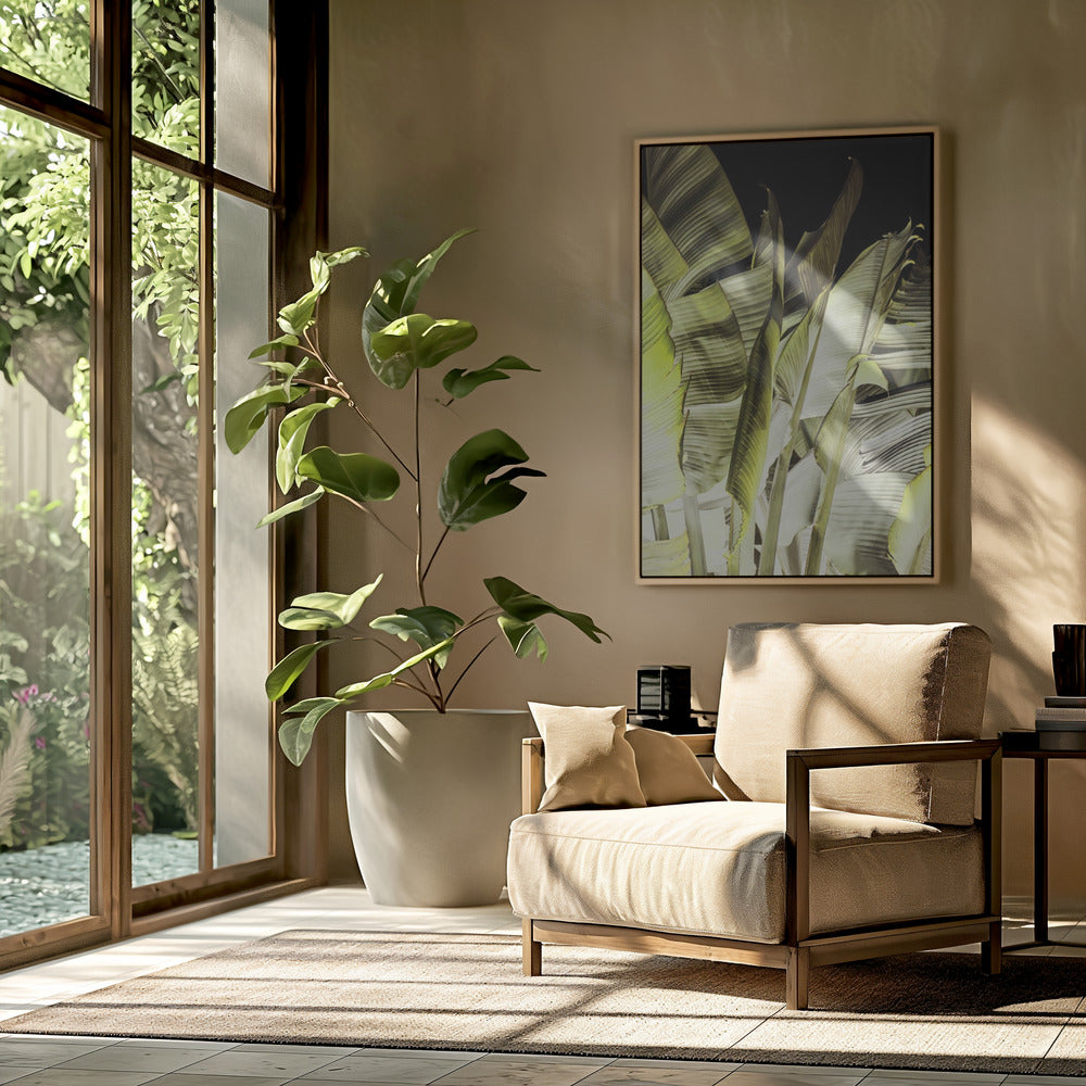Banana Leaves In Soft Lighting | Poster