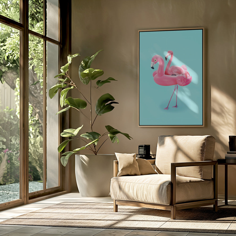 Flamingo im Resort | Poster