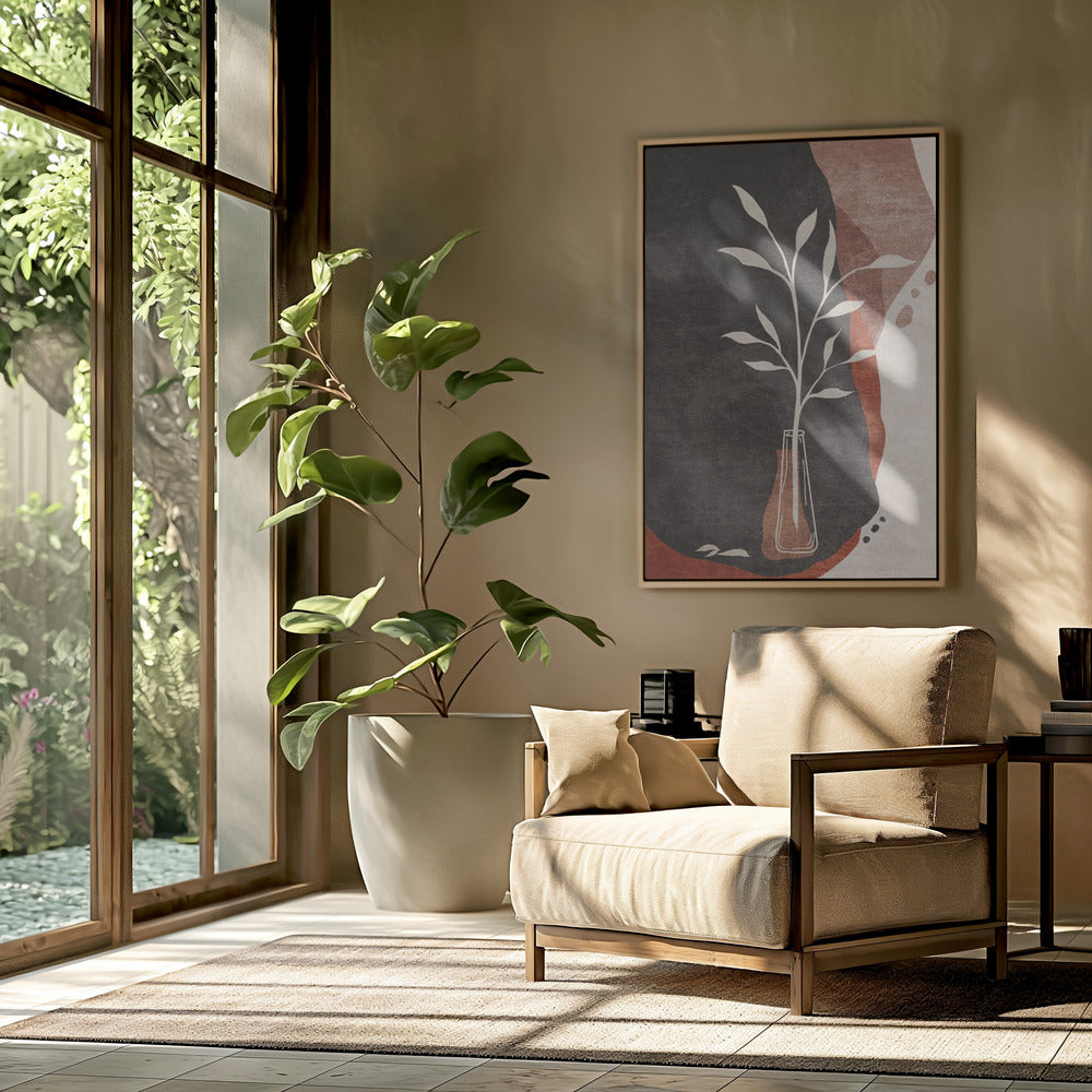 Vase und Blätter | Poster