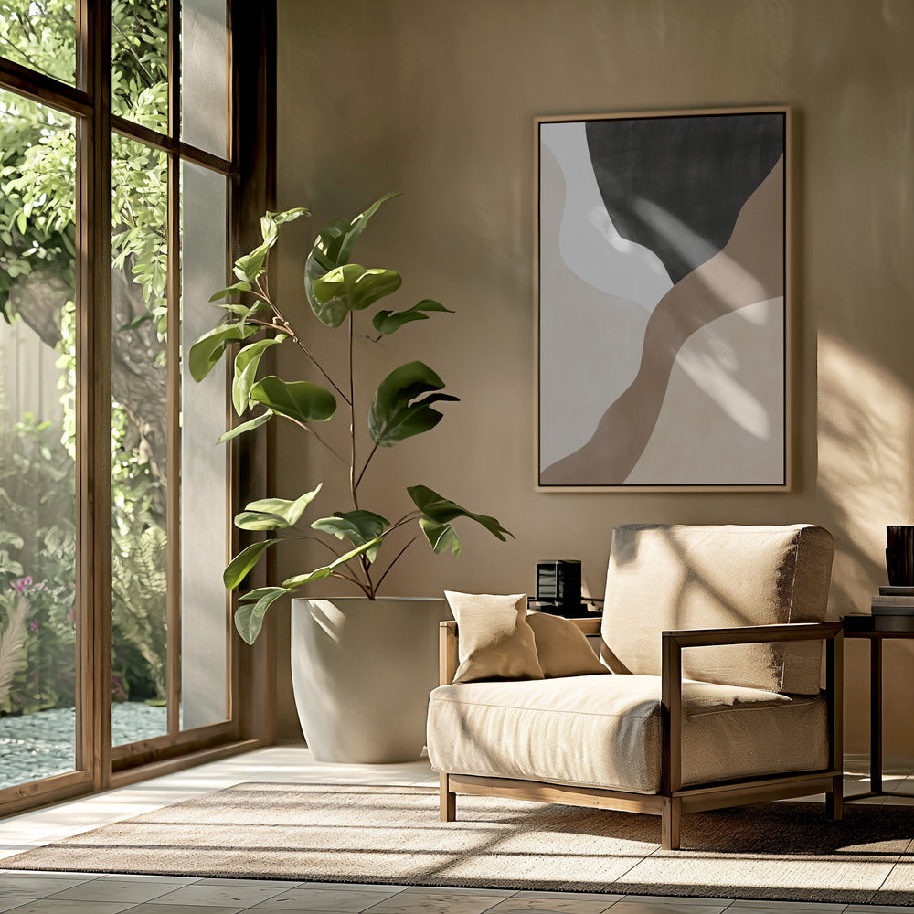 Abstract Beige and Brown Art | Poster
