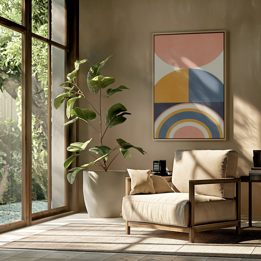 Regenbogen Plus Formen Blau Senf10 | Poster