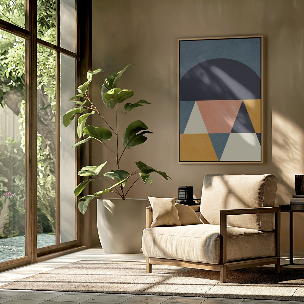 Regenbogen Plus Formen Blau Senf4 | Poster