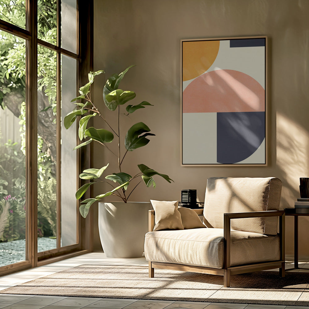 Regenbogen Plus Formen Blau Senf2 | Poster
