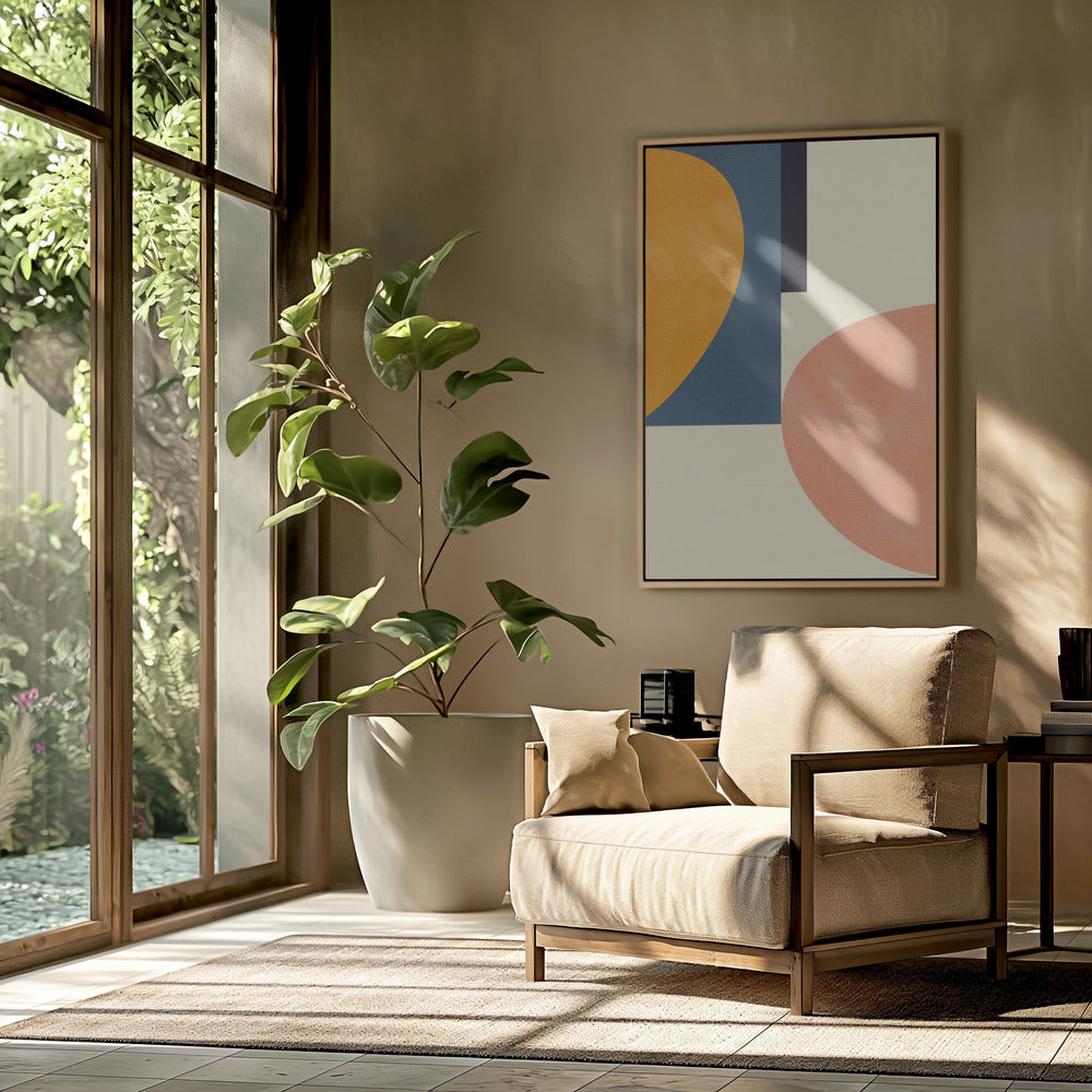 Regenbogen Plus Formen Blau Senf1 | Poster