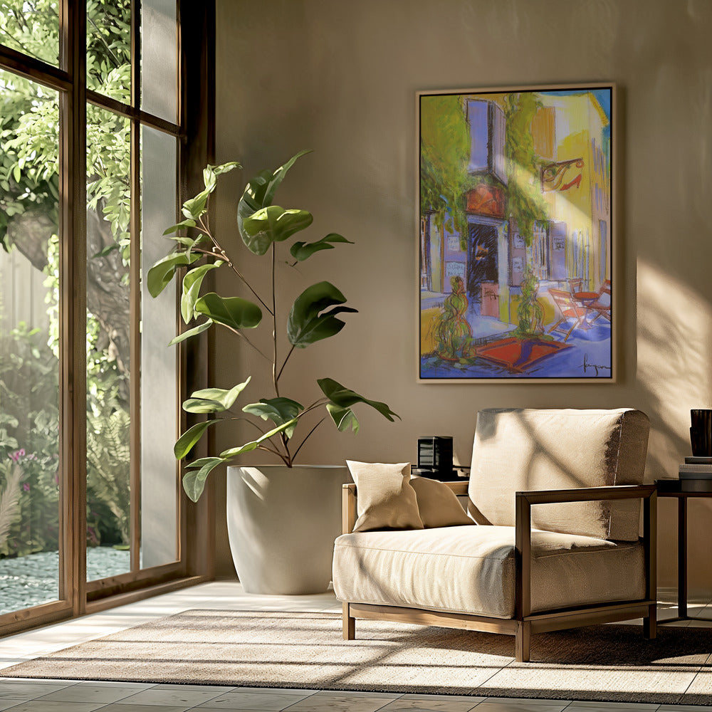 Sunny Courtyard Cafe | Poster