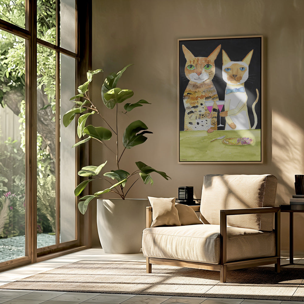 Katzen trinken beste Freunde | Poster