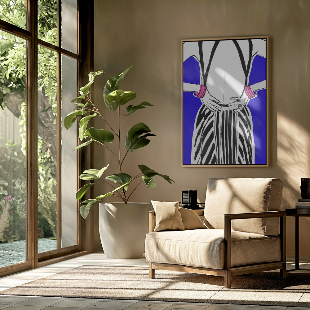 Kräftige Streifen, blauer Hintergrund | Poster
