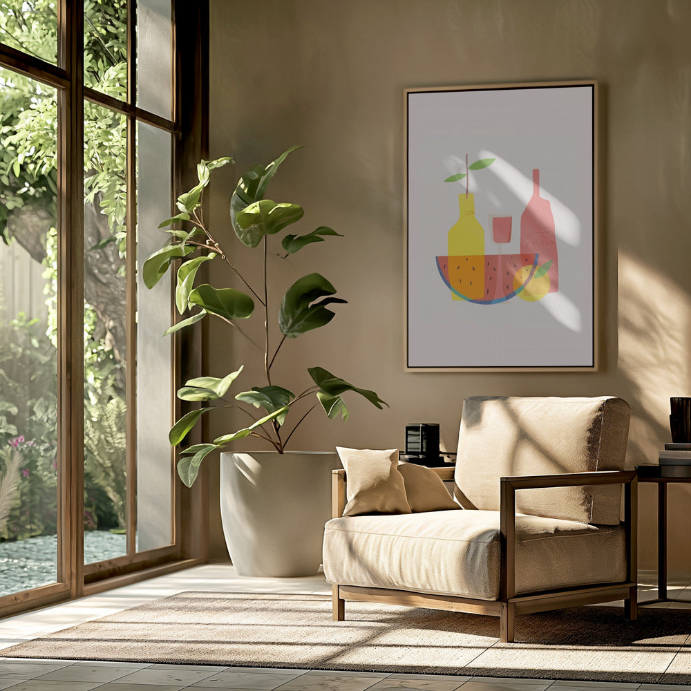 Still Life With Wine and Bottles | Poster