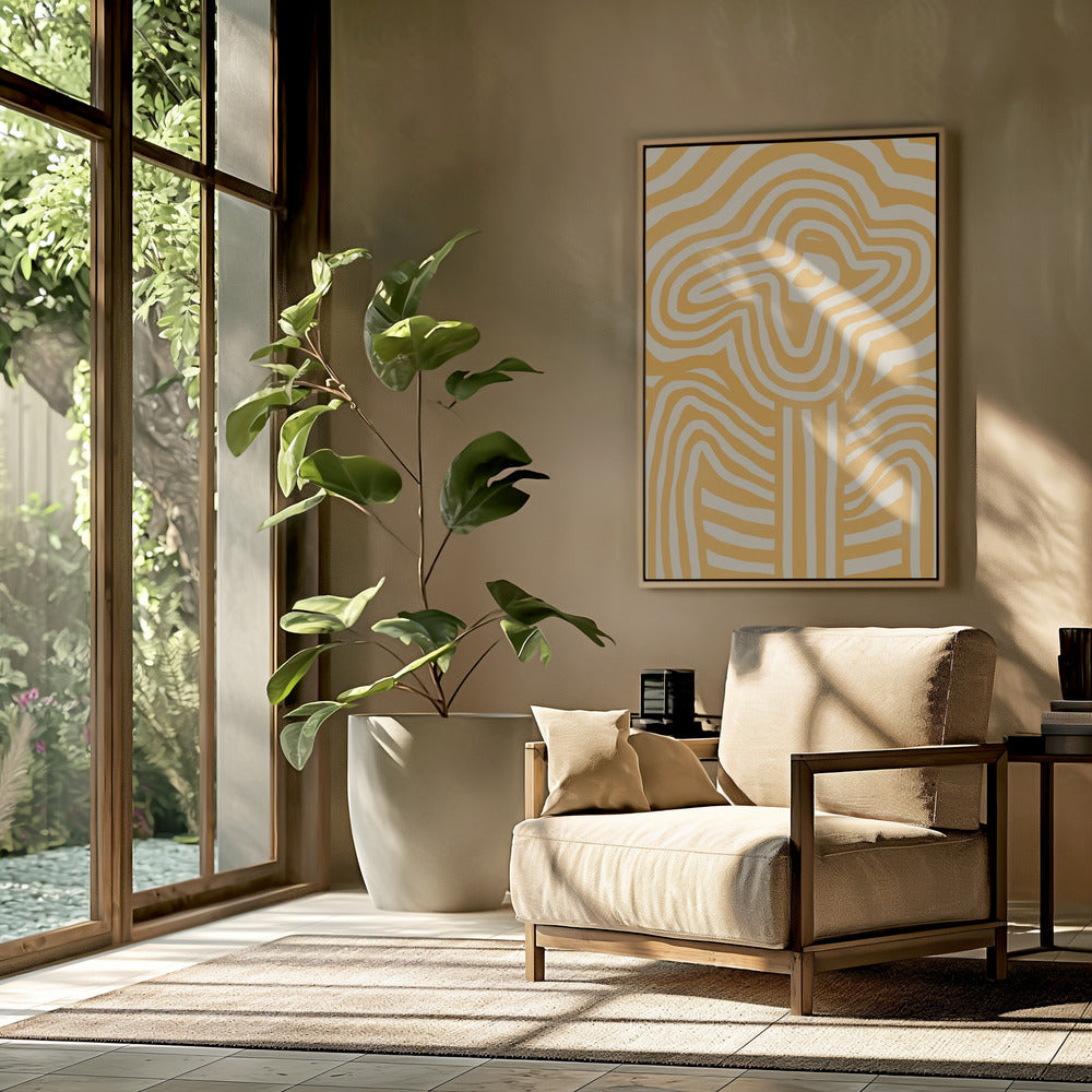 Gelb gestreifte Blume | Poster