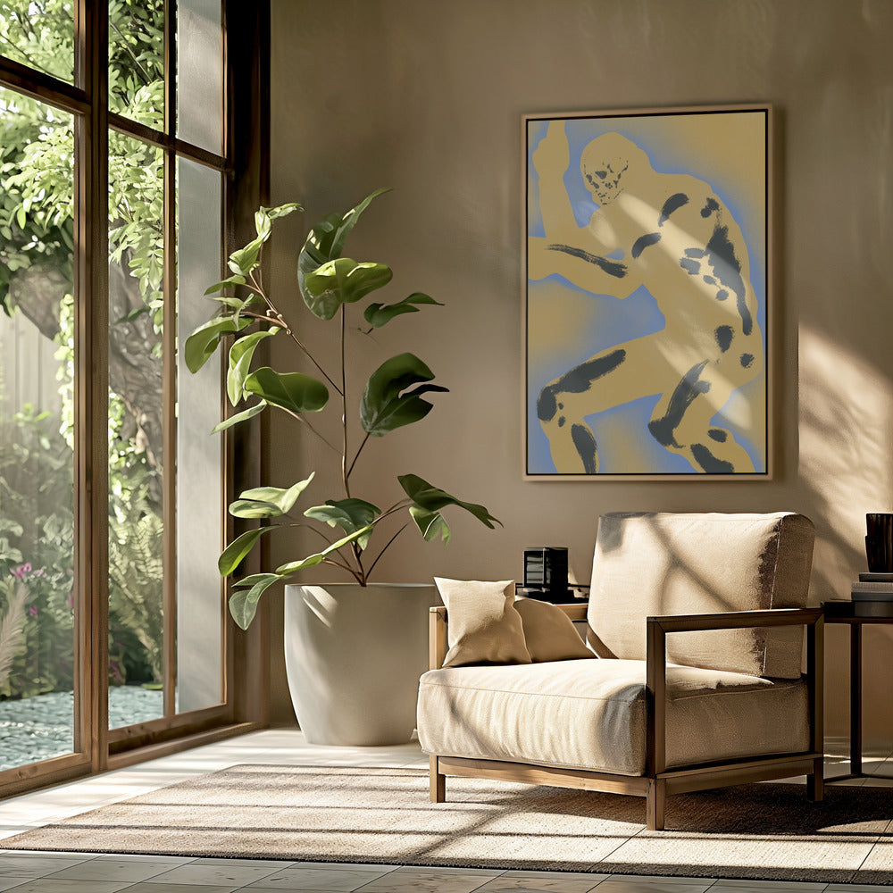 Skelettfigur in dynamischer Pose | Poster