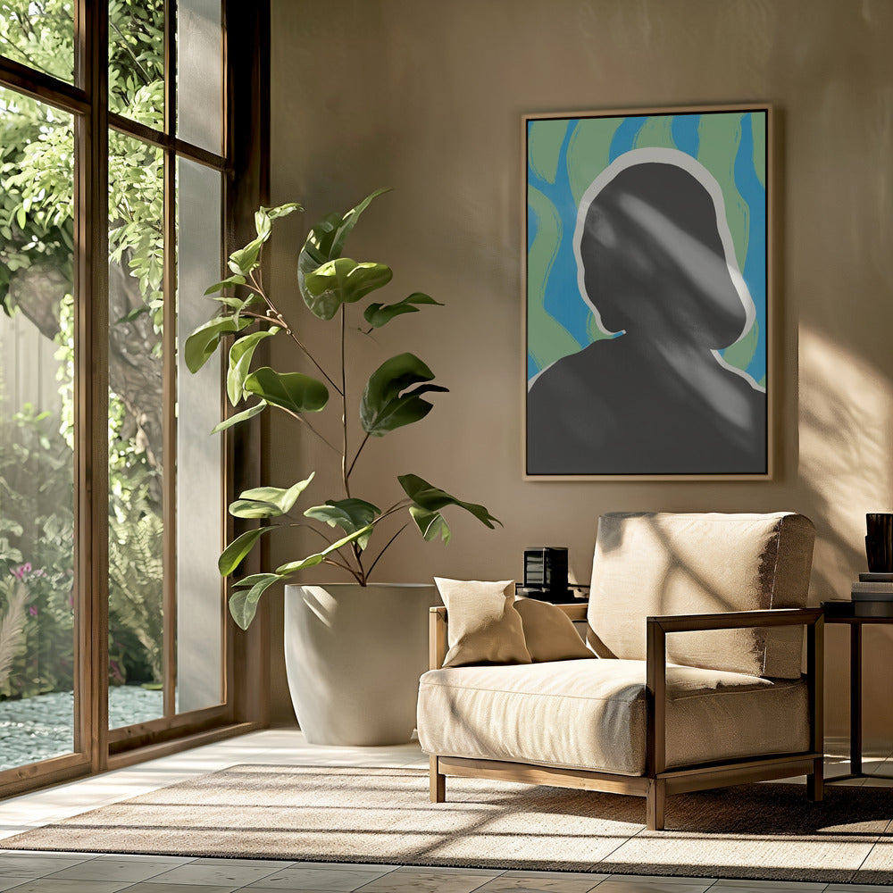 Anonymes Porträt in kühlen Farben | Poster