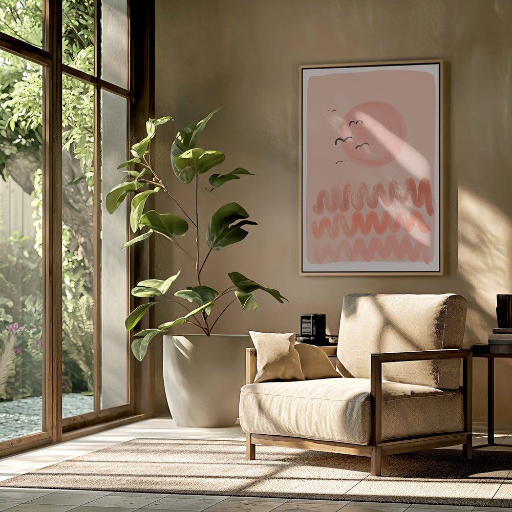 Peachy Sky Waves | Poster