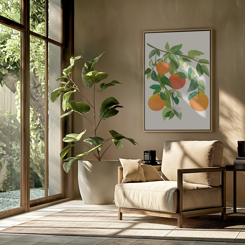 Orangen und Blüten II | Poster