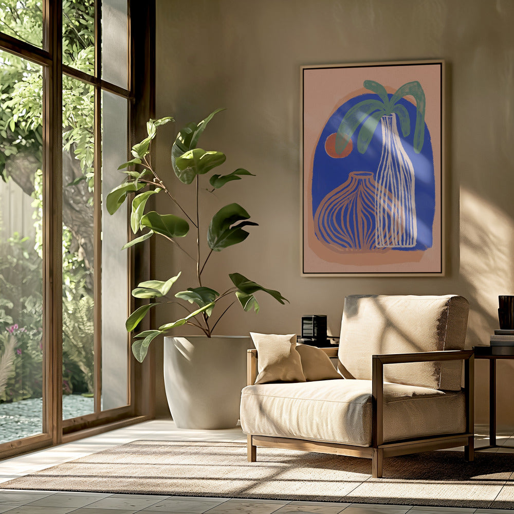 Blue Oasis Vases | Poster