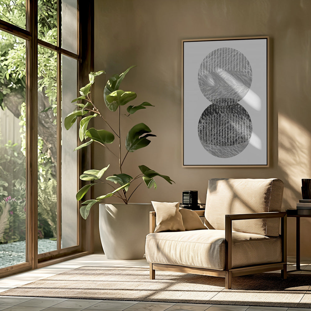 Black Grey Dots Bauhaus No1 | Poster