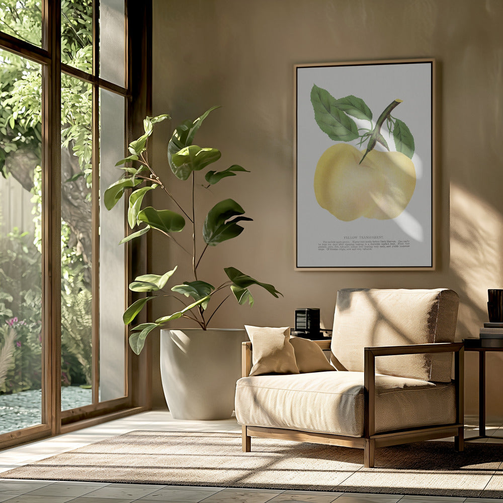 Gelbe transparente Apfel-Lithografie | Poster
