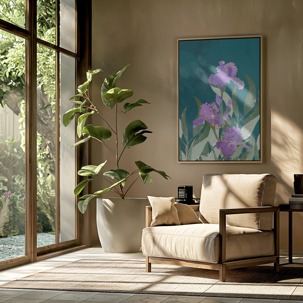 Iris Flower Turquoise | Poster