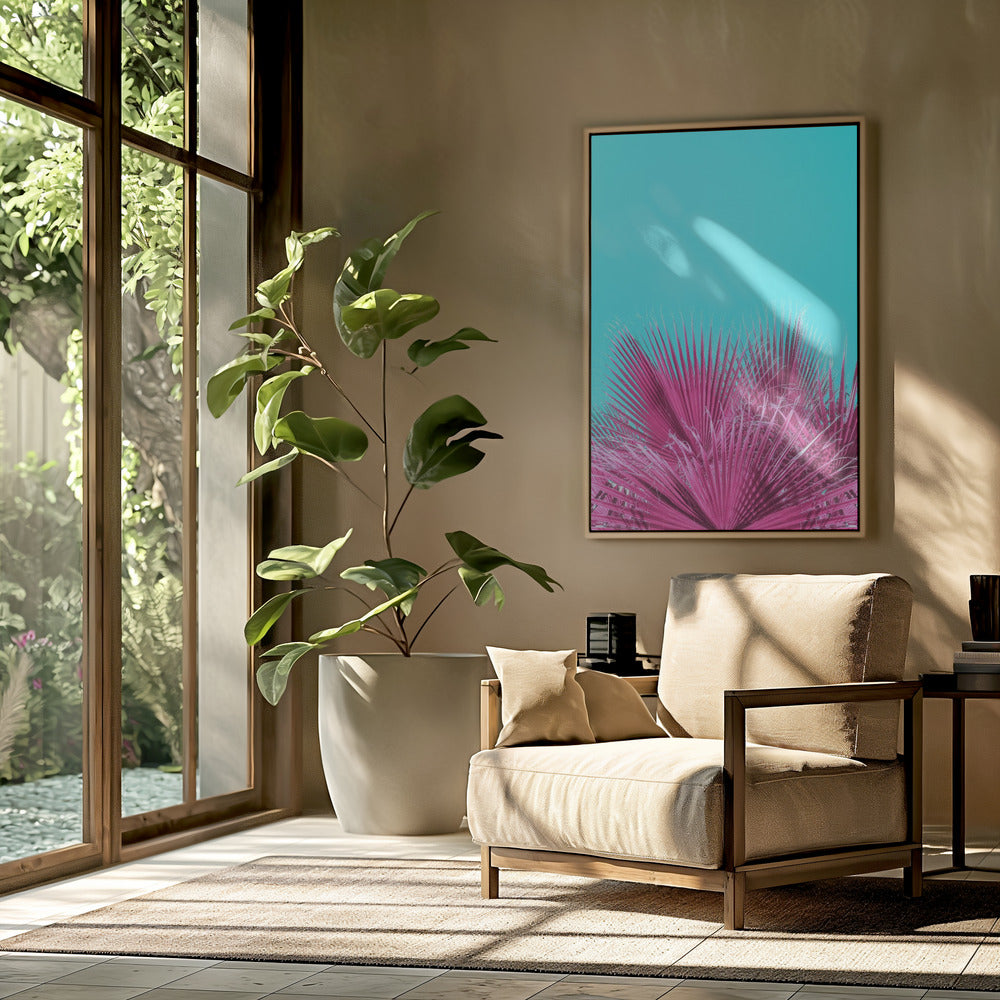 Elektrische rosa Palmwedel | Poster