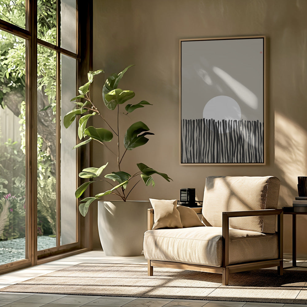 Versteckter Mond Nr. 6 | Hinter dem Zaun | Poster