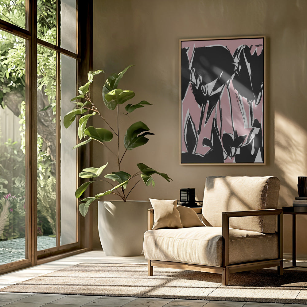 Schwarze rosa Tulpen | Poster