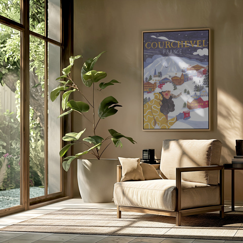 Reiseposter Frau in Frankreich, Courchevel | Poster