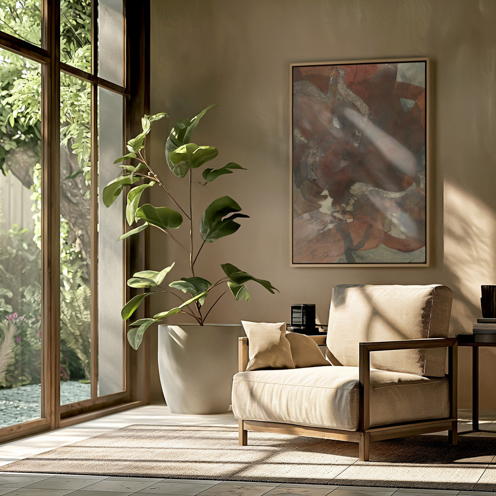 Organic Shapes in Earthy Tones of Brown and Green | Poster