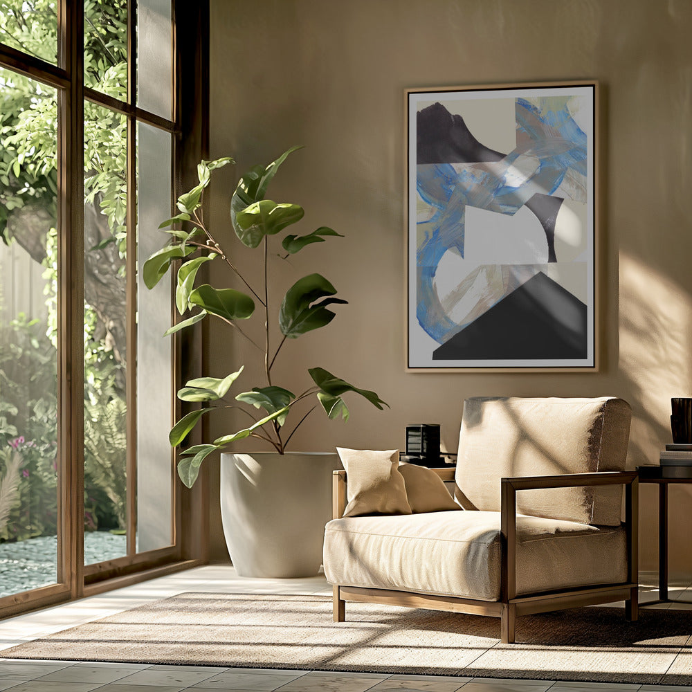 Blau Neutral Beige Schwarz 2 | Poster