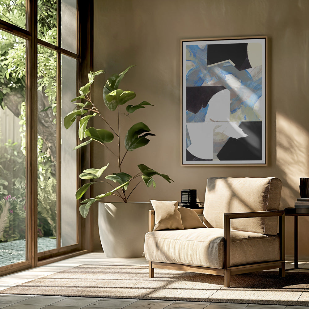Blau Neutral Beige Schwarz 3 | Poster