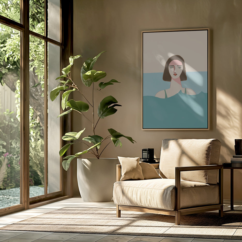 Ozeanschwimmerin Brünette | Poster