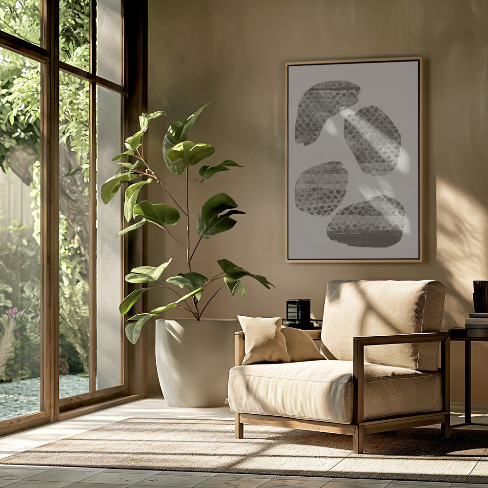 Stonescape – Abstrakte organische Formen in Taupe und Braun | Poster