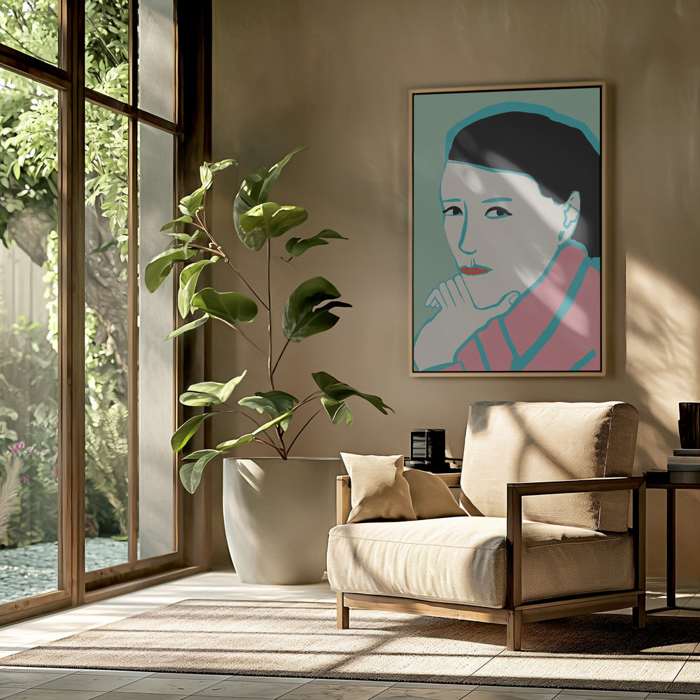 Frau schaut | Poster