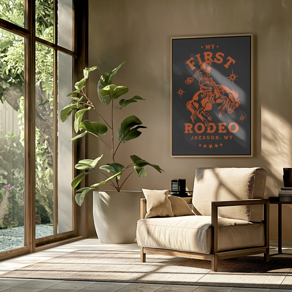 Mein erstes Rodeo Jackson Wyoming Reiten Cowgirl | Poster