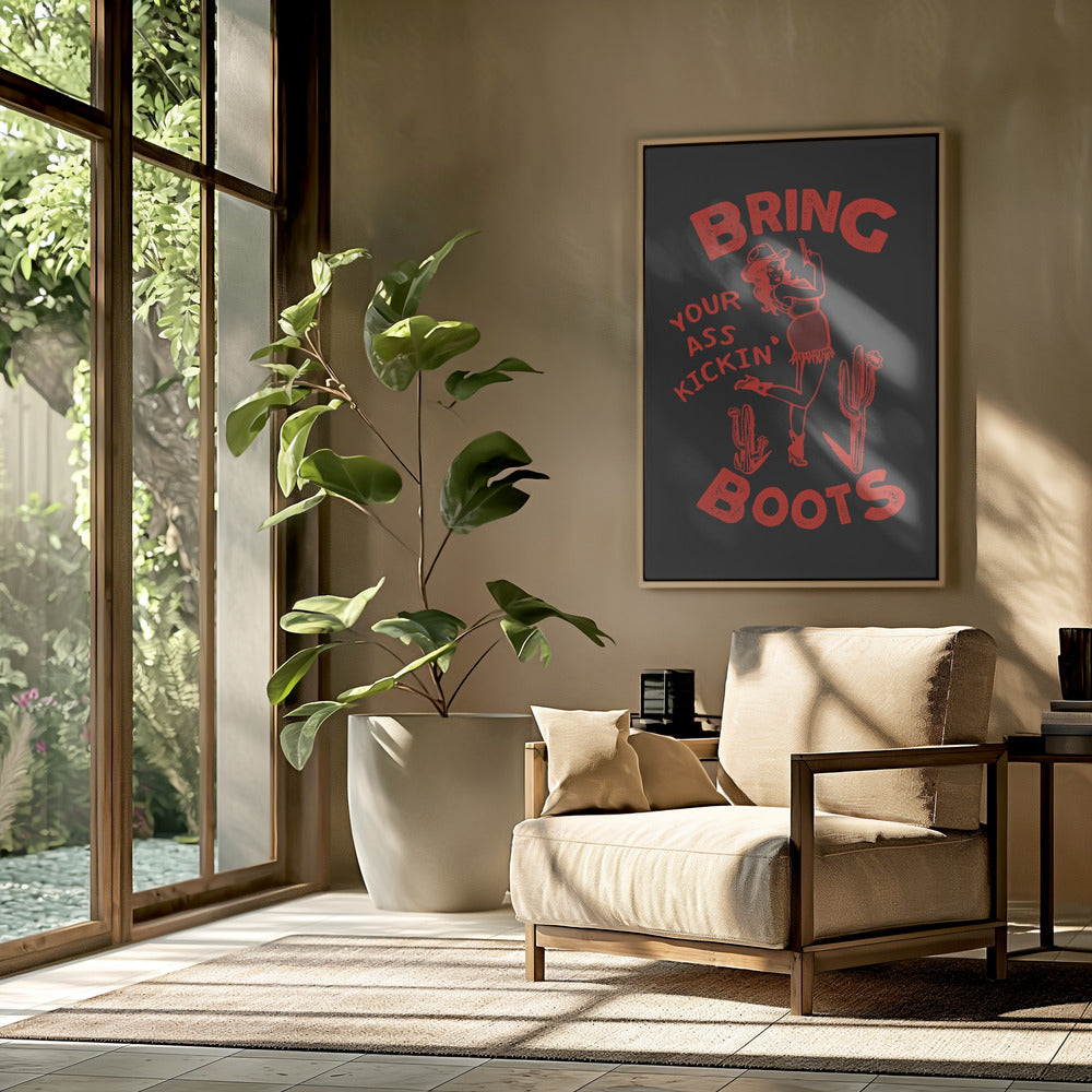 Ass Kicking Boots Funny Western Cowgirl | Poster