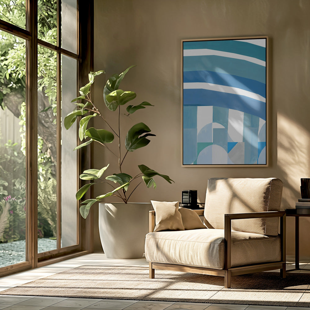 Blaue französische Streifen 3 | Poster