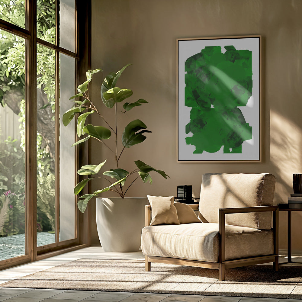 Abstrakte Komposition in Grün und Schwarz Nr. 2 | Poster
