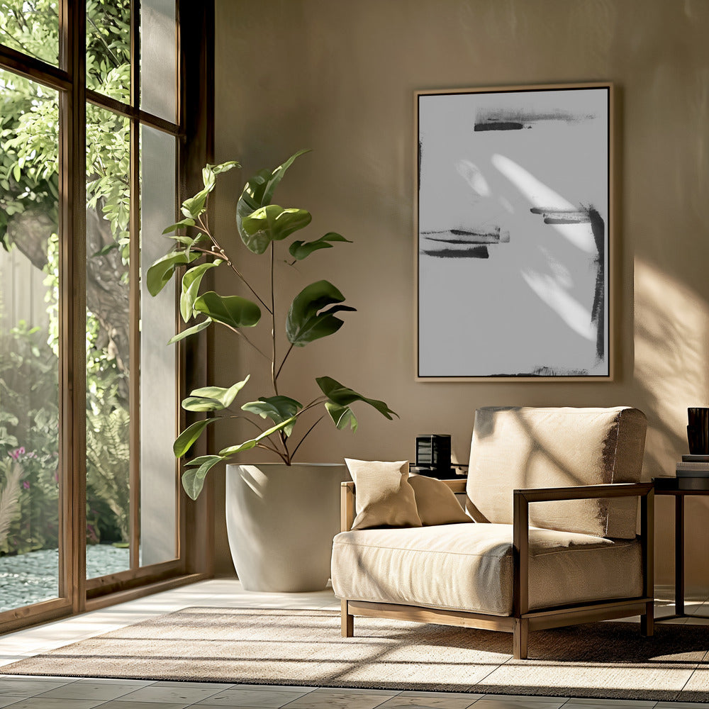 Minimal Black and White Abstract 1 | Poster