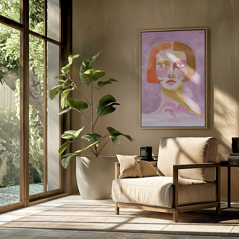 Dame mit Bob-Haarschnitt Mauve Lila | Poster