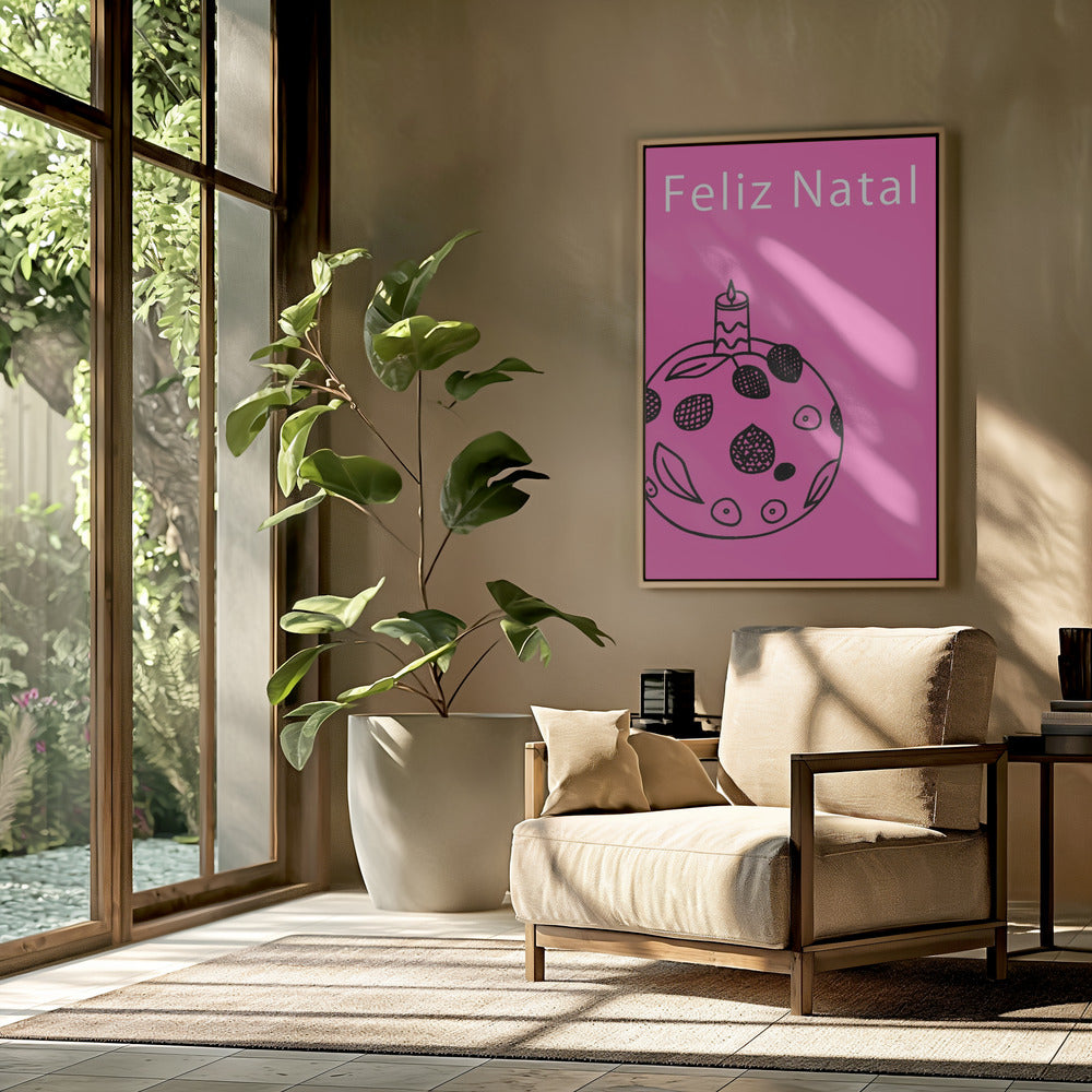 Schleifen und Kugeln: Feliz Natal Weihnachten | Poster