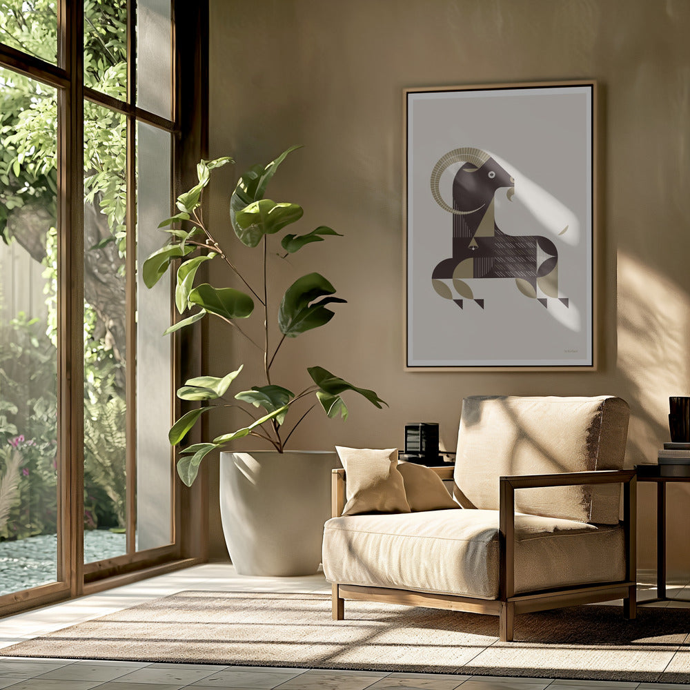 Goldene Tiere - Kri-Kri-Ziege (weiß) | Poster