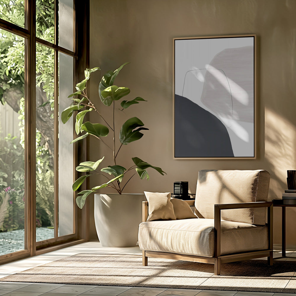 Abstraktes Kunstwerk in sanften Beige- und Brauntönen | Poster