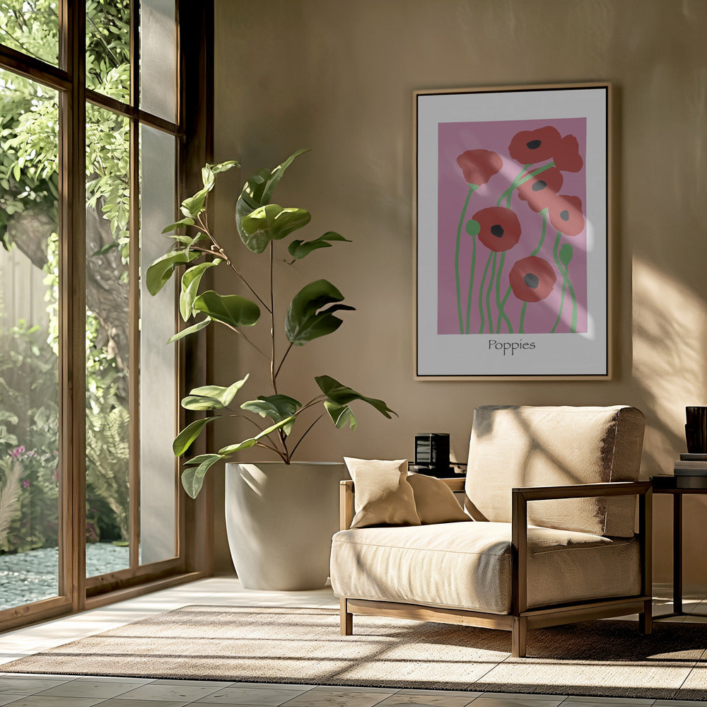 Poppies Flowers pink and red | Poster