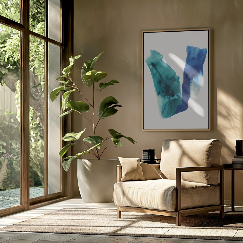 Abstrakte Aquarell-Lavierungen Formen 2 | Poster